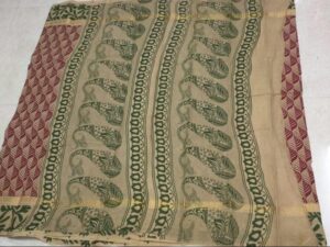 Double side Zari with printed borders