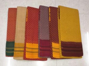 Double side Zari thread border traditional Sungudi dots sarees