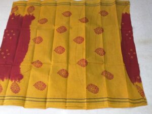 Hand-Made Sungudi Cotton Sarees Bandhini Designs with Contrast Printed Borders