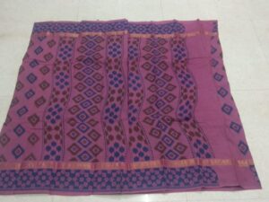 Double Side Printed Zari Borders With Hand-Printed Fancy Designs On Sungudi Cotton Sarees