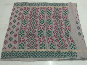 Double Side Printed Zari Borders With Hand-Printed Fancy Designs On Sungudi Cotton Sarees