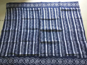 Hand-Wax batik print sungudi cotton saree