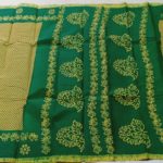 Hand-printed Sungudi cotton sarees with contrast border - Image 2