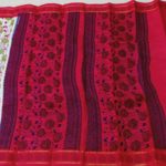 White-based hand printed sungudi cotton sarees