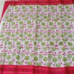 White-based hand printed sungudi cotton sarees - Image 2