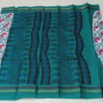 White-base hand printed sungudi cotton sarees