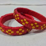 Pulicat (Pazhaverkadu) Palm leaf Bangles & Earrings, Pack of 4 - Image 2