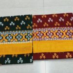 One side zari border gadi print (maavu print ) sungudi cotton sarees