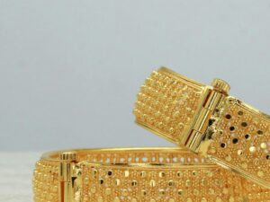 Chidambaram Covering Gold Plated dotted kada bangles