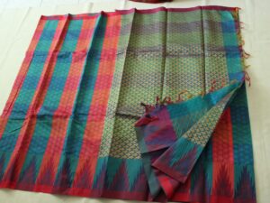 Coimbatore Kora Cotton Saree With Blouse Piece (Multi-Coloured)