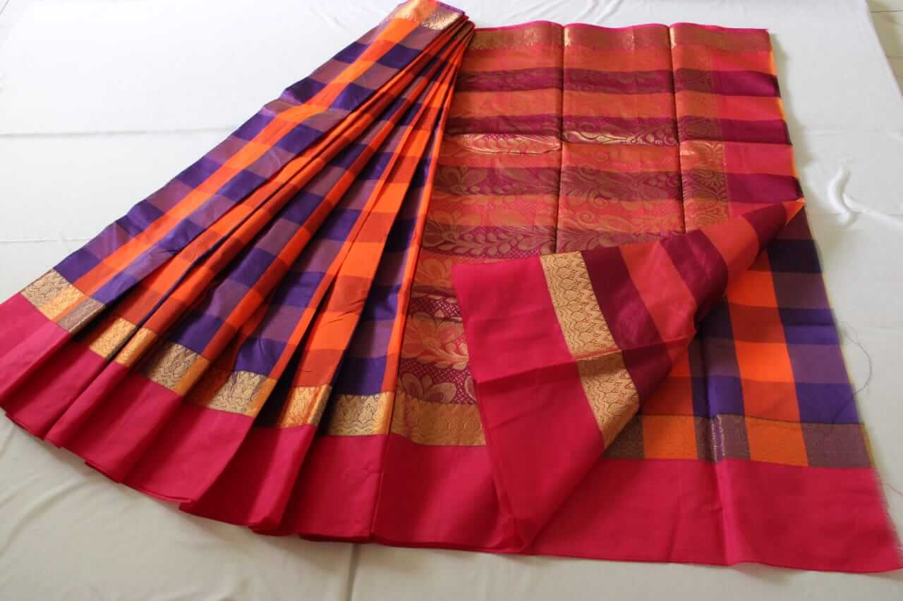Coimbatore Kora Cotton Saree With Blouse Piece - Native Things