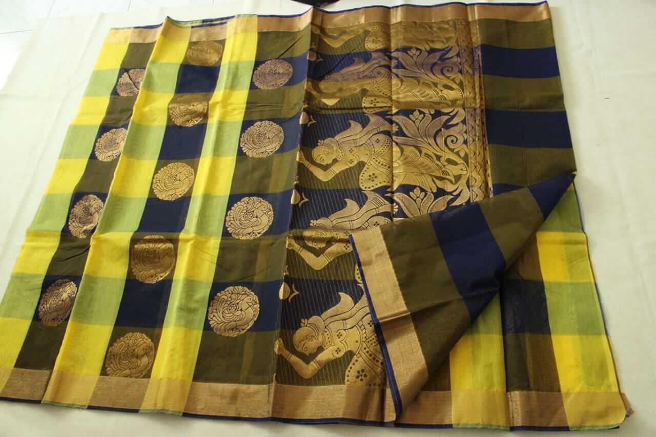 Coimbatore Kora Cotton Saree With Blouse Piece