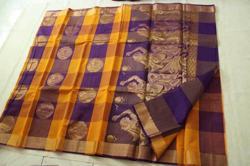Coimbatore Kora Cotton Saree With Blouse Piece