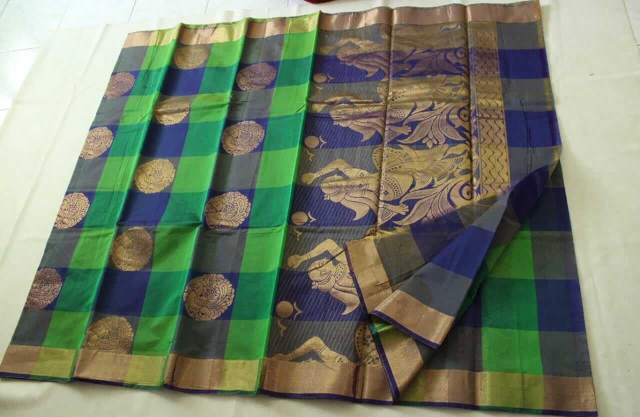 Coimbatore Kora Cotton Saree With Blouse Piece