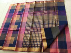 Coimbatore Kora Cotton Saree With Blouse Piece (Multi-Coloured)