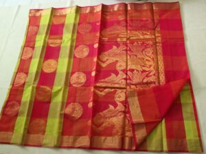 Coimbatore Kora Cotton Saree With Blouse Piece (Multi-Coloured)