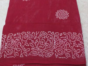 Hand-wax batik print Sungudi cotton sarees, Pink