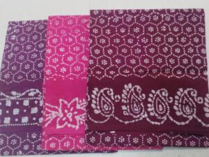 Hand-wax batik print  Sungudi cotton sarees