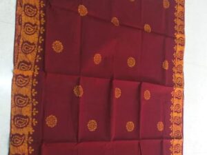 Hand-wax batik print Sungudi cotton sarees