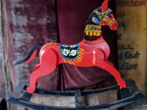 Thanjavur Wooden Horse Toy – Handcrafted Mango and Jack Wood Ride-On for Kids (6 Months to 10 Years)