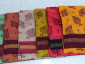Kanji cotton with double side zari border with zari lines in the pallu