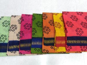 Kanji cotton with double side zari border with zari lines in the pallu