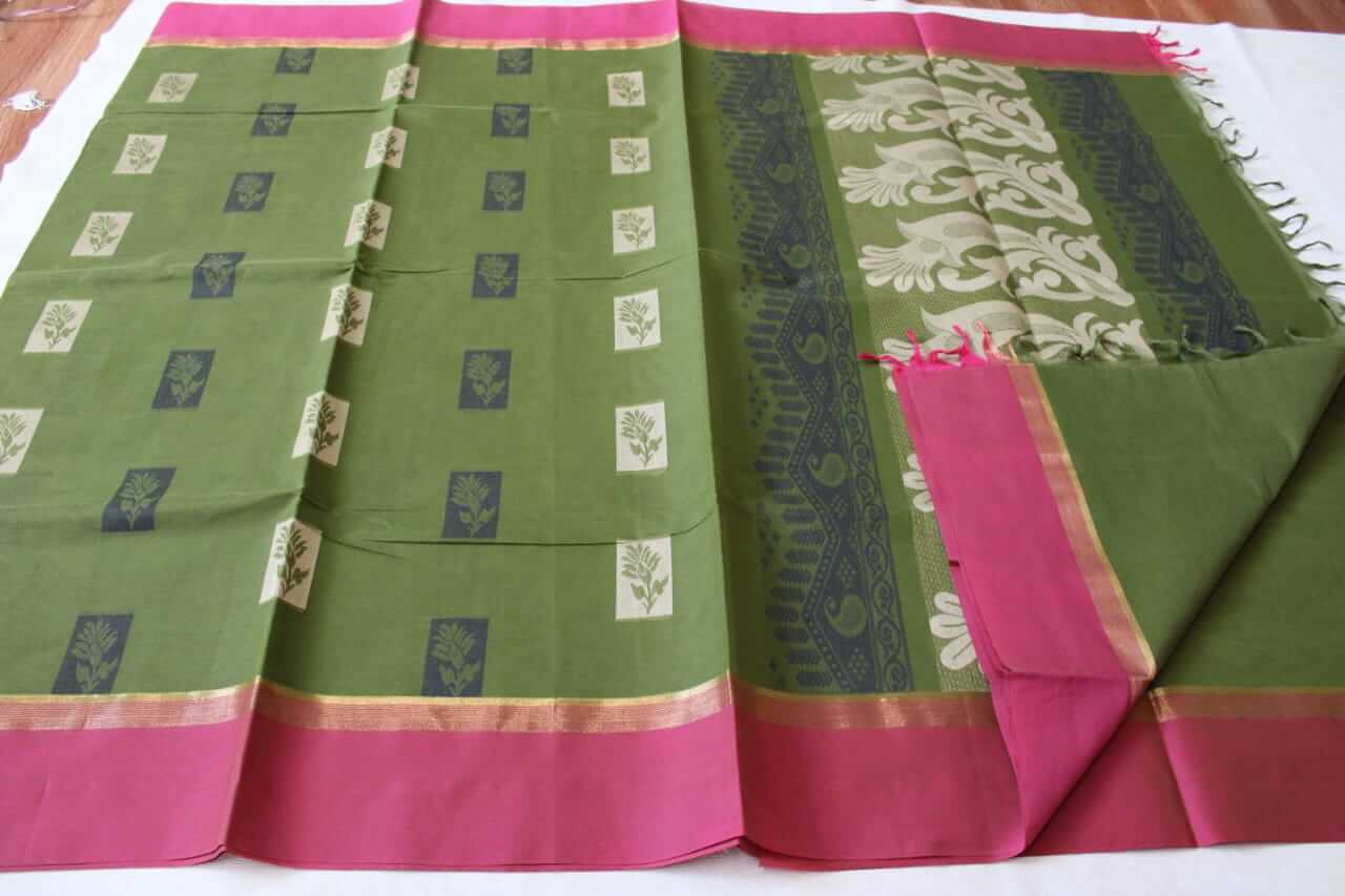 Negamam Cotton Butta Work Saree With Blouse Piece - Native Things