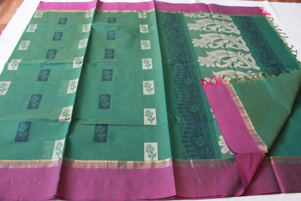 Negamam Cotton Butta Work Saree With Blouse Piece - Native Things