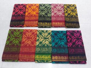 Double side zari border fancy hand-dyeing Hand-printed Sungudi cotton sarees