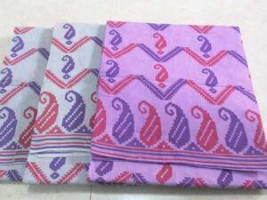 Hand-dyeing & hand-printed Sungudi cotton sarees