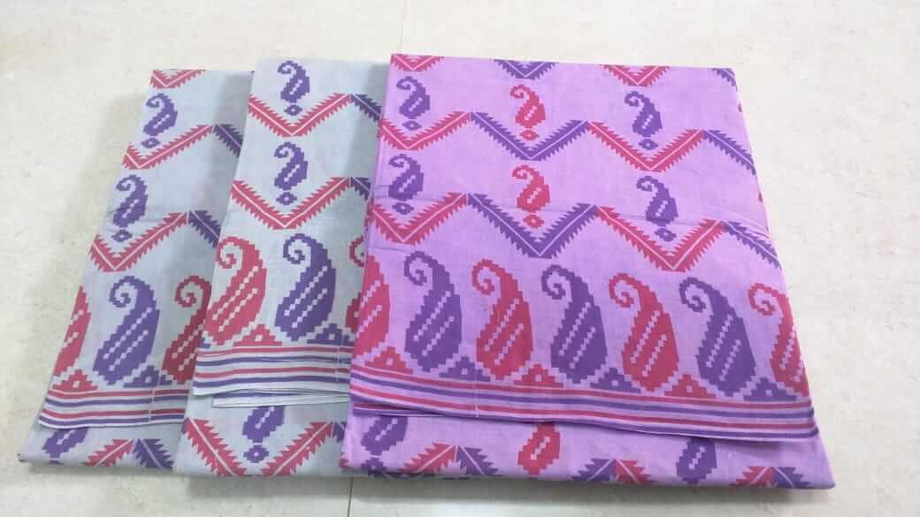 Hand-dyeing & hand-printed Sungudi cotton sarees