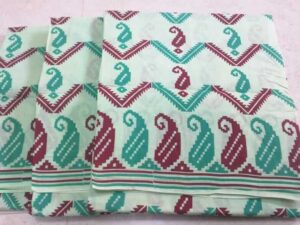 Hand-dyeing & hand-printed Sungudi cotton sarees
