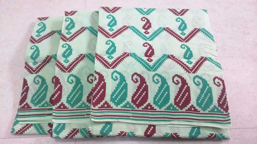 Hand-dyeing & hand-printed Sungudi cotton sarees