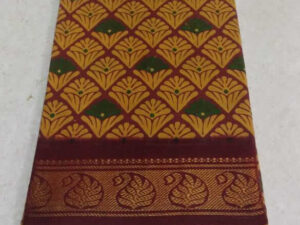 One side zari border hand-printed sungudi sarees