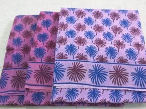 Hand-dyeing & hand-printed Sungudi cotton sarees