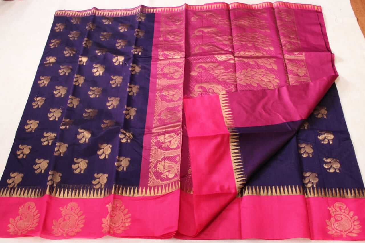 Pink Floral Pure light weight Coimbatore pattu saree