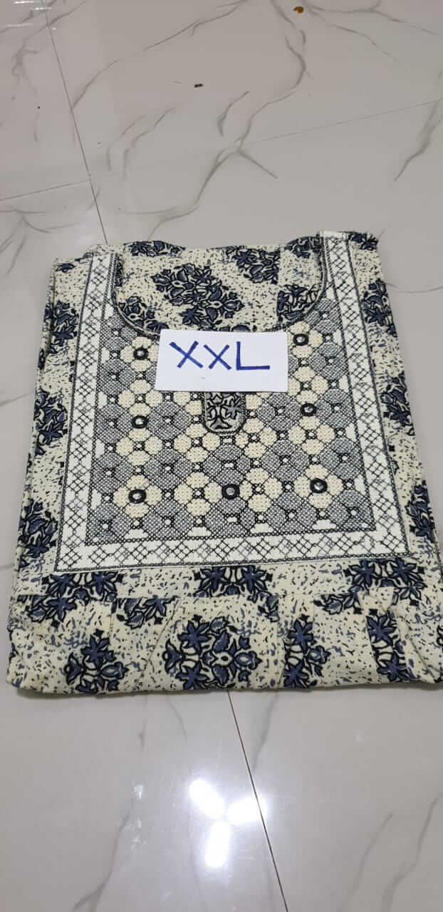 Dhalavaipuram Women's Designer embroidery Mirror work Cotton Nighty