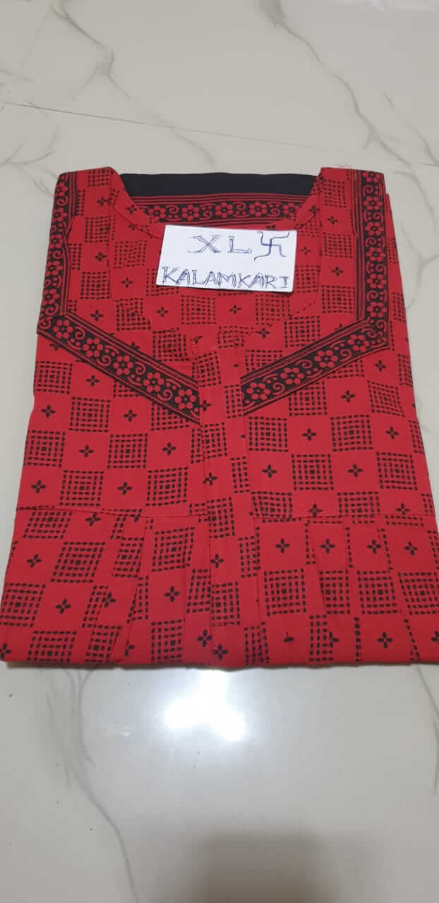 Dhalavaipuram Women's Swasthik Kalamkari Cotton Nighty