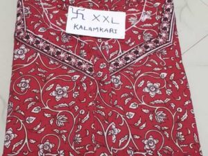 Dhalavaipuram Women's Swasthik Kalamkari Cotton Nighty