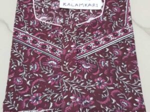 Dhalavaipuram Women's Swasthik Kalamkari Cotton Nighty
