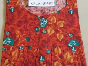 Dhalavaipuram Women's Swasthik Kalamkari Cotton Nighty
