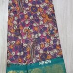 Chinnalapatti Sungudi  Double Side Zari Border Kalamkari Print Cotton Saree - Image 3