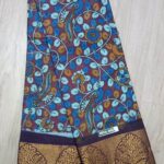 Chinnalapatti Sungudi  Double Side Zari Border Kalamkari Print Cotton Saree - Image 7