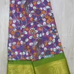 Chinnalapatti Sungudi  Double Side Zari Border Kalamkari Print Cotton Saree - Image 9